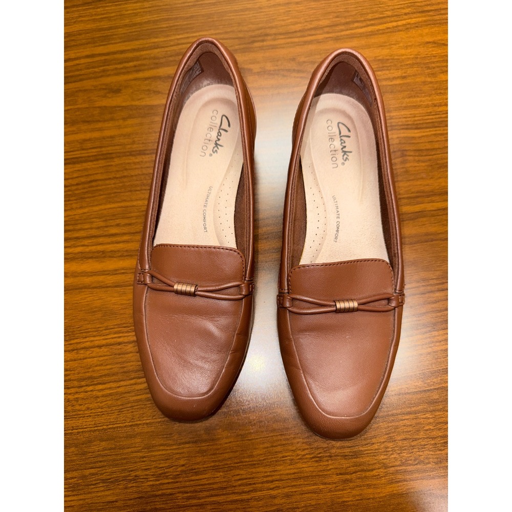 Clarks Collection Ultimate Comfort Tan Leather Loafers Womens 6.5 M 261751814040